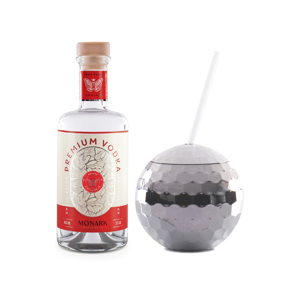 Premium	Vodka 375ml	& Celebration Silver Disco Ball Cup